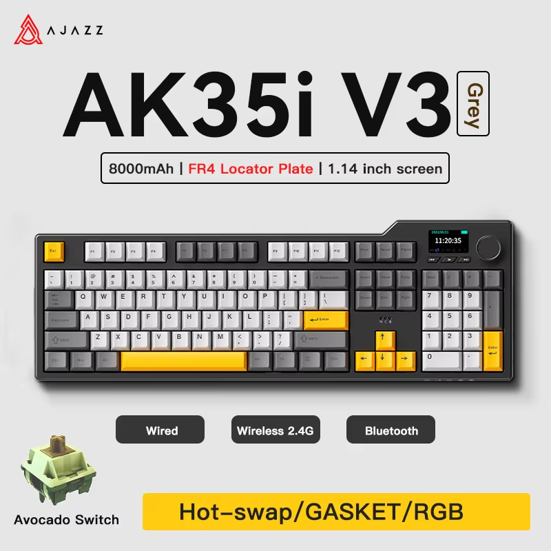 Gaming Keyboard Tkl - Ajazz AK35I V3/V4 MAX Tri-mode Wired
