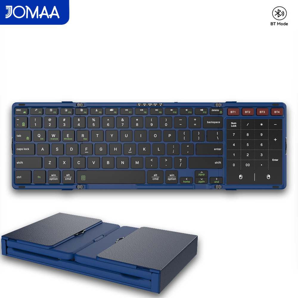 Gaming Keyboard Number Pad - JOMAA Foldable Bluetooth Keyboard with Touchpad