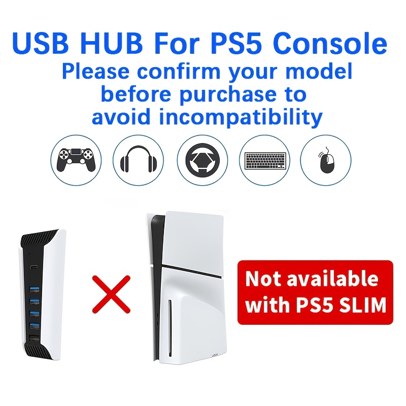 5 in 1 USB Hub for PS5 Console - Gaming Keyboard Splitter 评论和价格