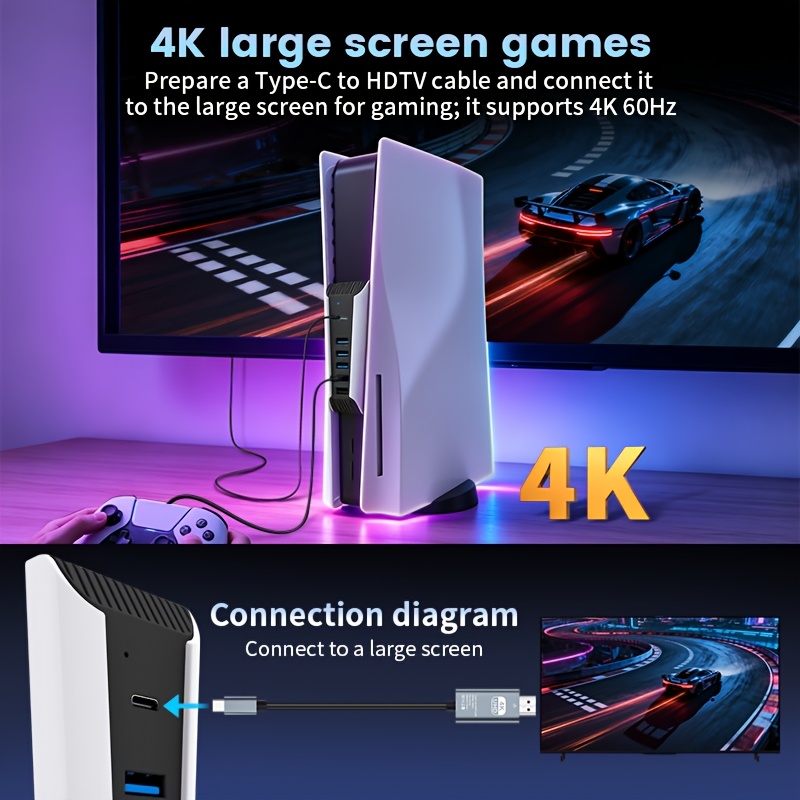 5 in 1 USB Hub for PS5 Console - Gaming Keyboard Splitter 评论和价格