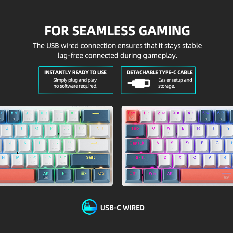K500-B61 Machenike Mini Mechan - Gaming Keyboard Hot Swappable 评论和价格