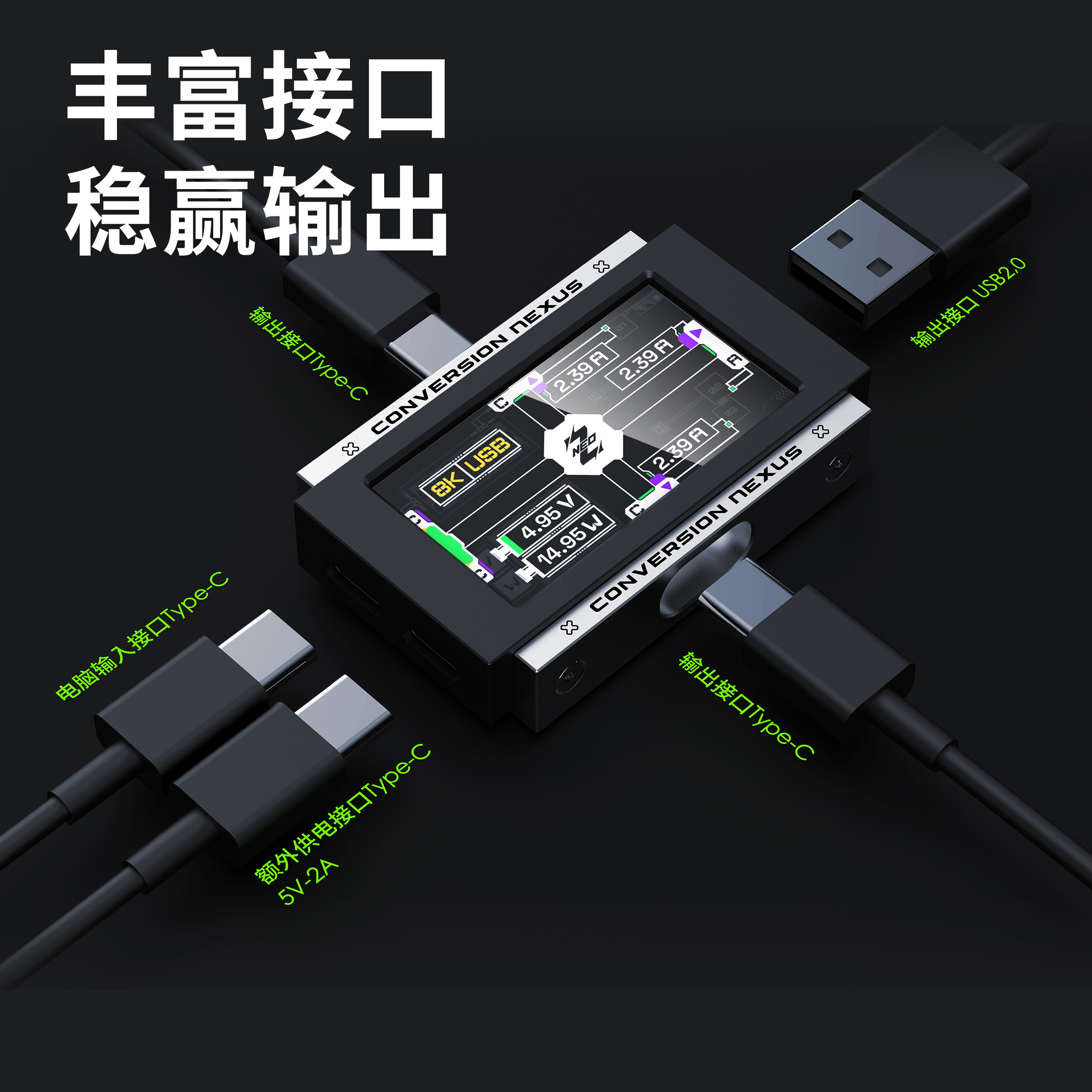 2-in-3-out Gaming USB Hub Inde - Gaming Keyboard Splitter 评论和价格