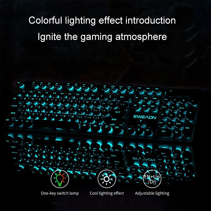 Retro Punk Mechanical Feel Key - Gaming Keyboard Mechanical 评论和价格