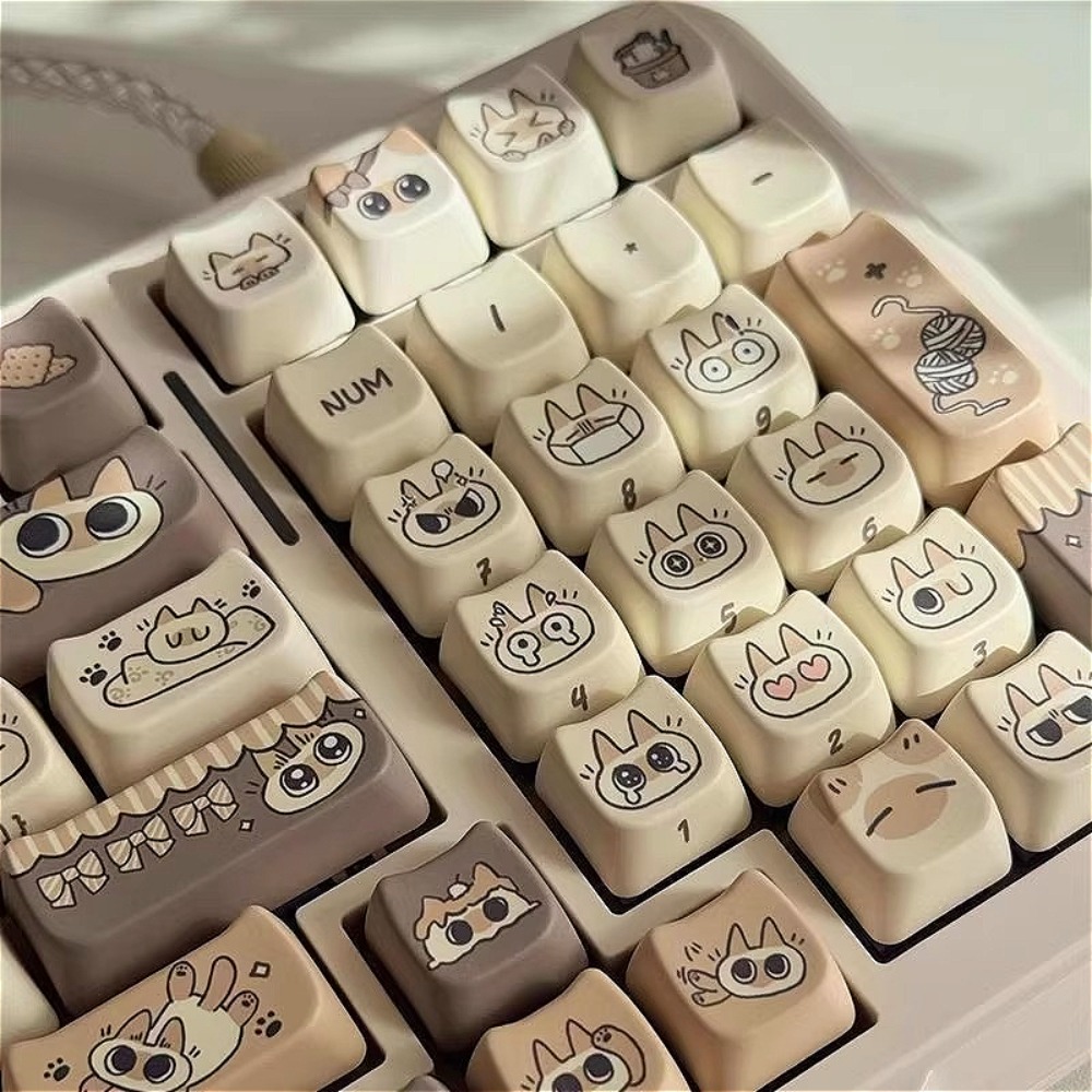 Cute Cat Keycap MAO Profile PB - Gaming Keyboard Tkl 评论和价格