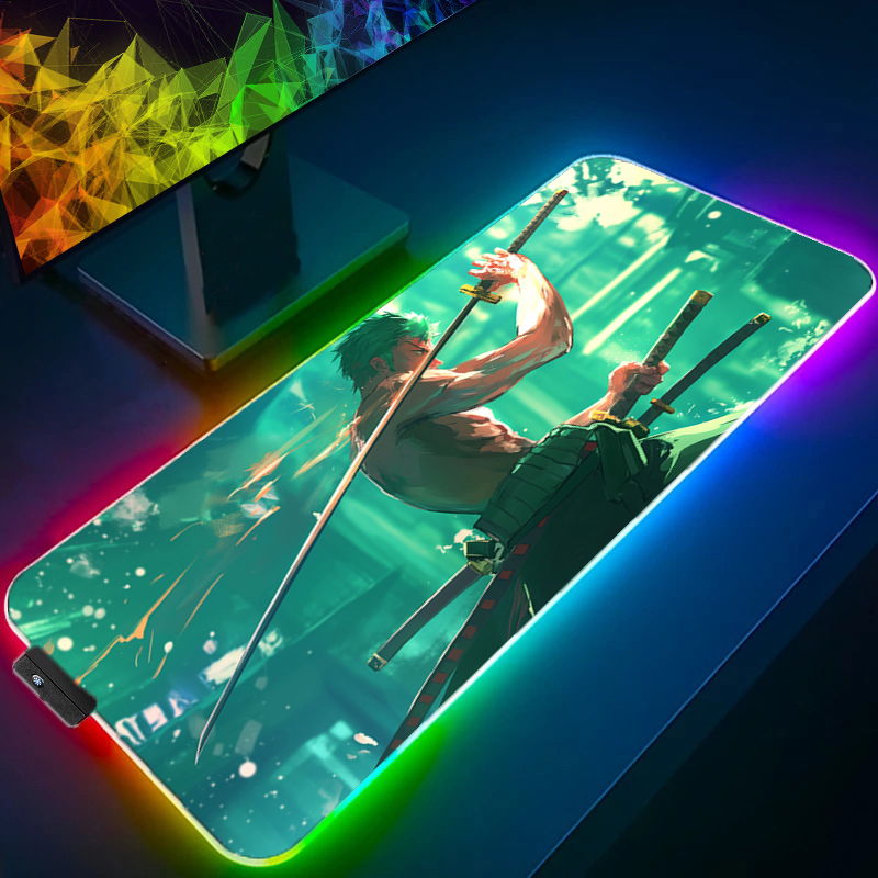 ONE PIECE Zoro Mouse Pad RGB G - Gaming Keyboard Esports 评论和价格