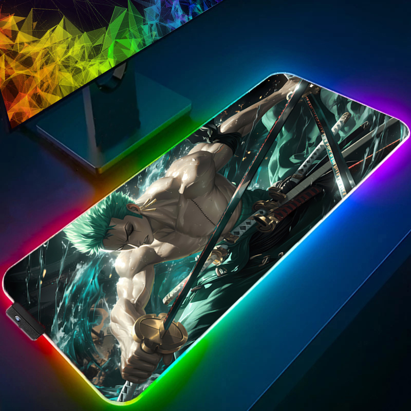 ONE PIECE Zoro Mouse Pad RGB G - Gaming Keyboard Esports 评论和价格