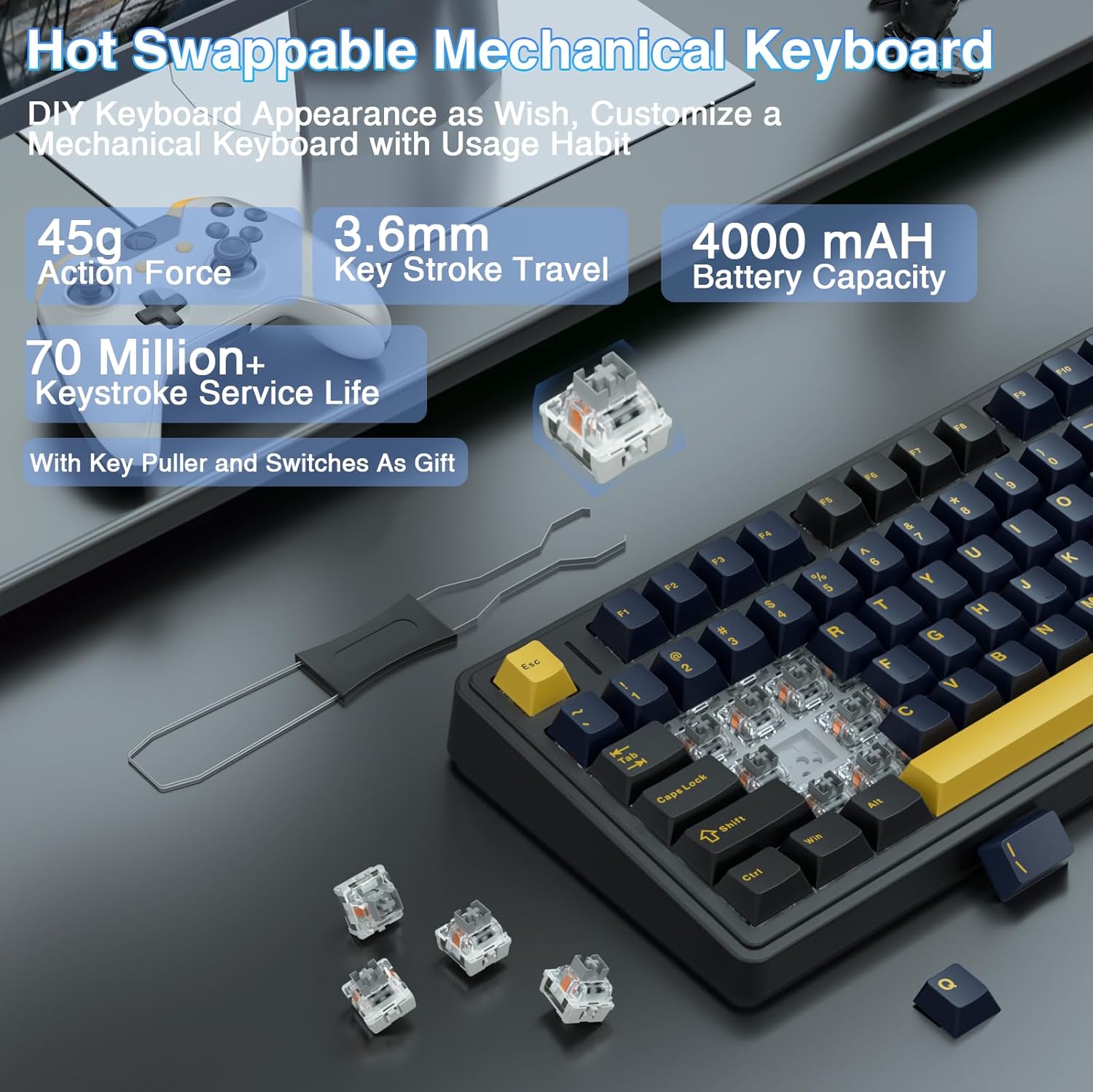Aula F75 Mechanical Keyboard,  - Gaming Keyboard Number Pad 评论和价格