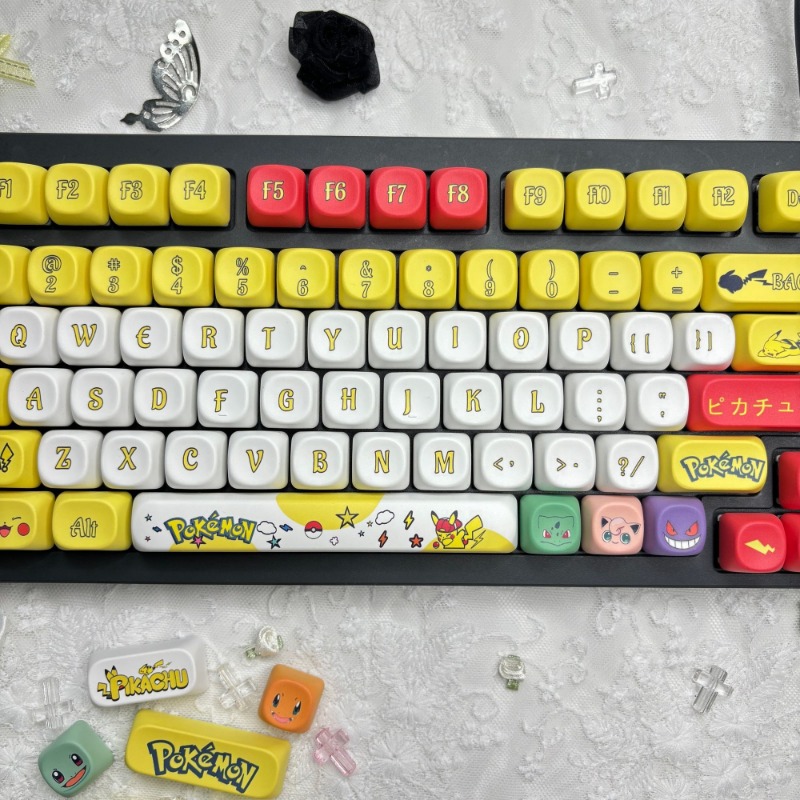 131 Keys/Set Anime Pokemon Key - Gaming Keyboard Mechanical 评论和价格