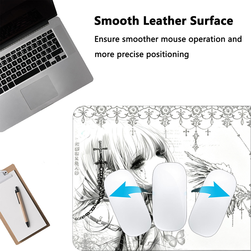 Leather Mousepad Black White A - Gaming Keyboard Esports 评论和价格