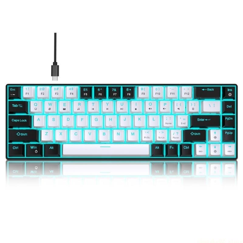 Portable 68Keys Mechanical Gam - Keyboard Gaming Blue Switch 评论和价格