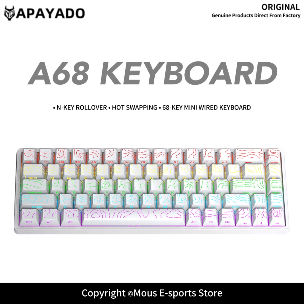 APAYADO A68 Wired Mechanical K - Gaming Keyboard Bundle 评论和价格
